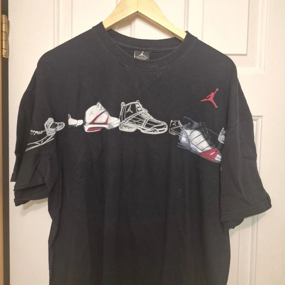 Jordan Mens Black Graphic Sneaker Jumpman Logo T-Shirt XL Vintage Streetwear